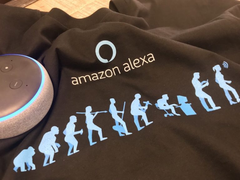 Voice search products: Amazon Alexa & Alexa t-shirt