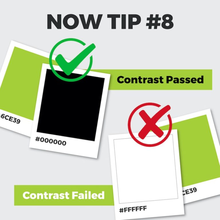 NOW TIP #8 Contrast Passed Contrast Failed